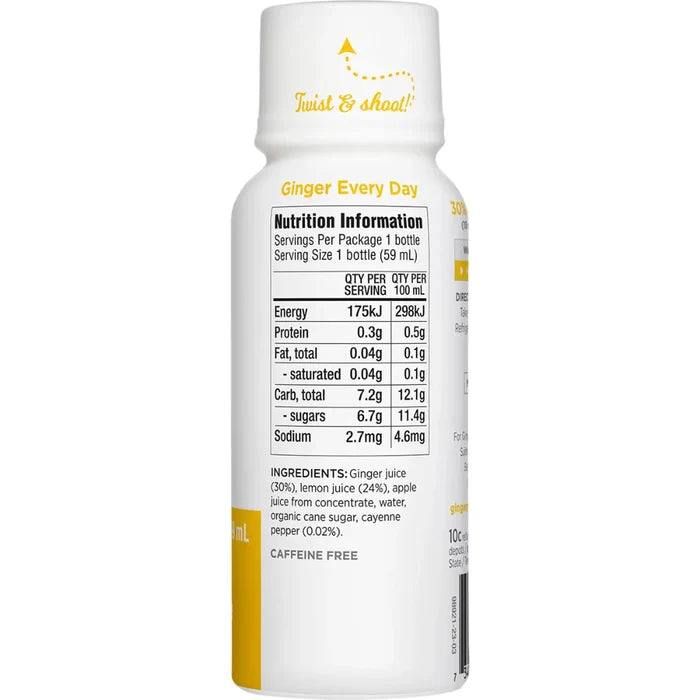 The Ginger People - Ginger Shot Lemon & Cayenne - 12x59ml - L'Organic