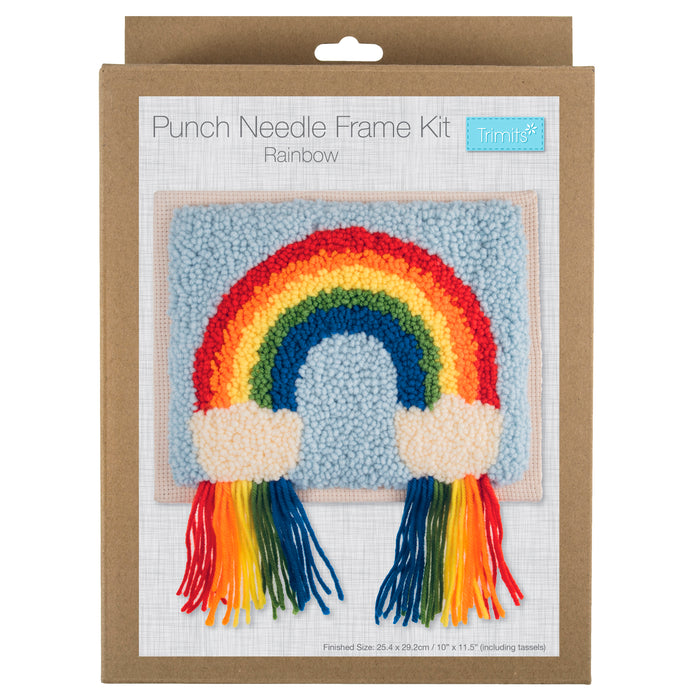 Trimits Punch Needle Kit Floss and Hoop: Rainbow, 15.2cm Diameter, Includes Embroidery Floss, Hoop, Fabric, Punch Needle, Instructions...