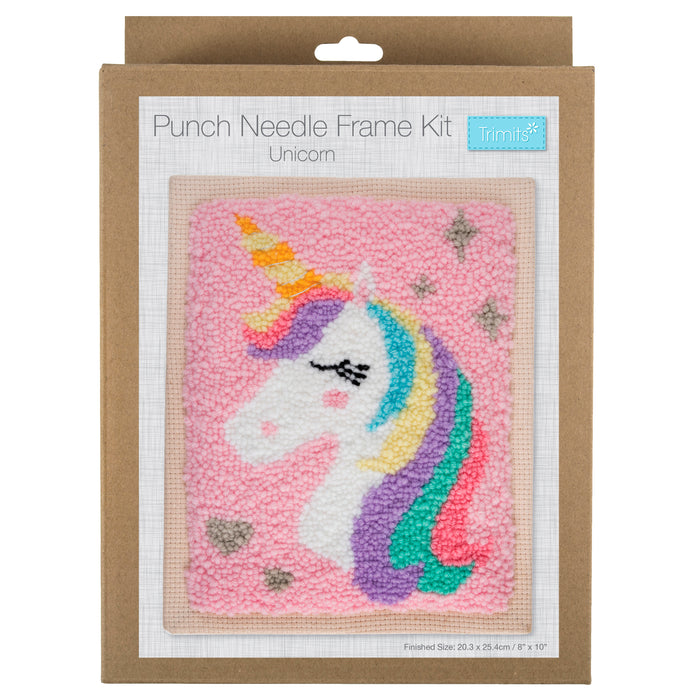Trimits Punch Needle Kit Floss and Hoop: Unicorn, 15.2cm Diameter, Includes Embroidery Floss, Hoop, Fabric, Punch Needle, Instructions...