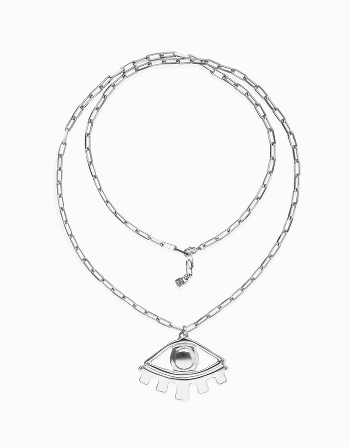 silver necklace with eye