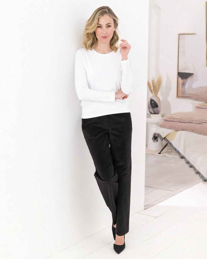 Needlecord Trousers  Ladies - Black - The Classic Boutique
