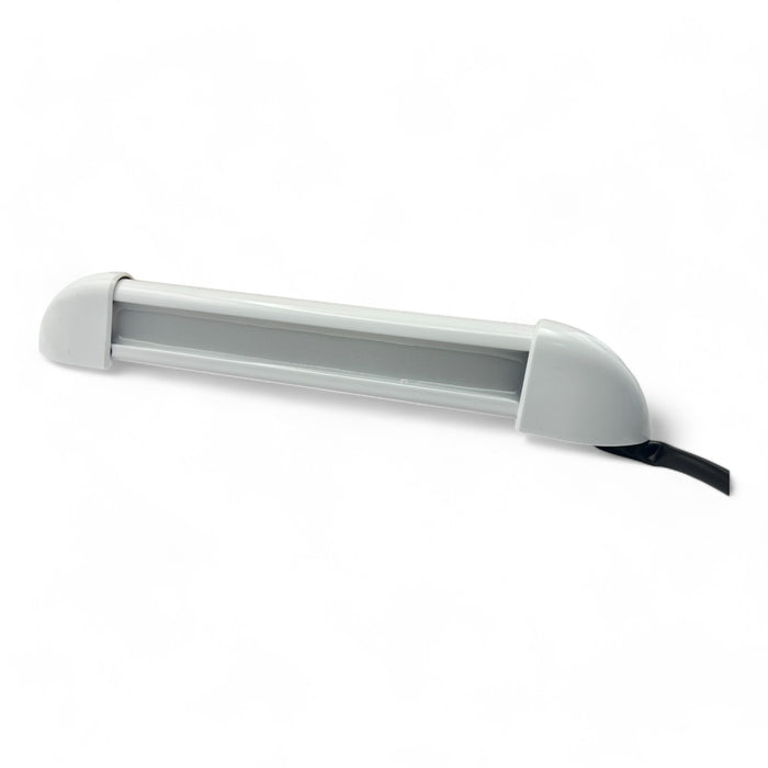 12v white exterior LED light glowing on table