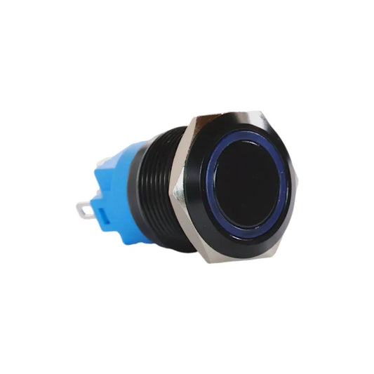 19mm led blue push button switch stainless steel finish for campervan 12v and 24v control panels