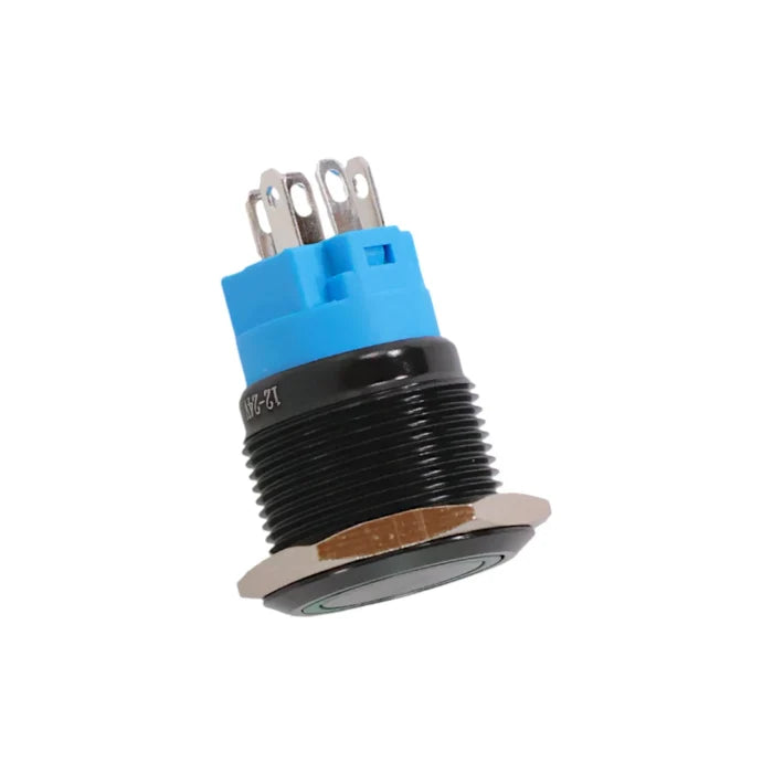 12-24v 19mm led green push button switch for rv dashboards and control panels