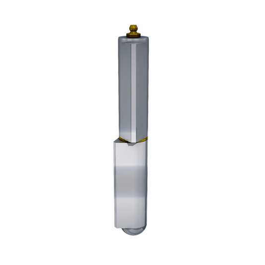 Steel weld-on hinge with brass pin and grease fitting