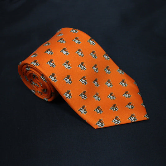 6 Bridges Peekaboo Optical Repeat Orange Silk Tie