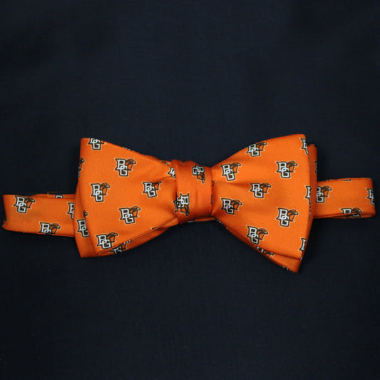 6 Bridges Peekaboo Orange Silk Bow Tie