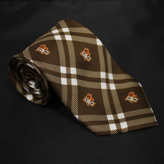 6 Bridges Peekaboo Repeat Brown Plaid Silk Tie