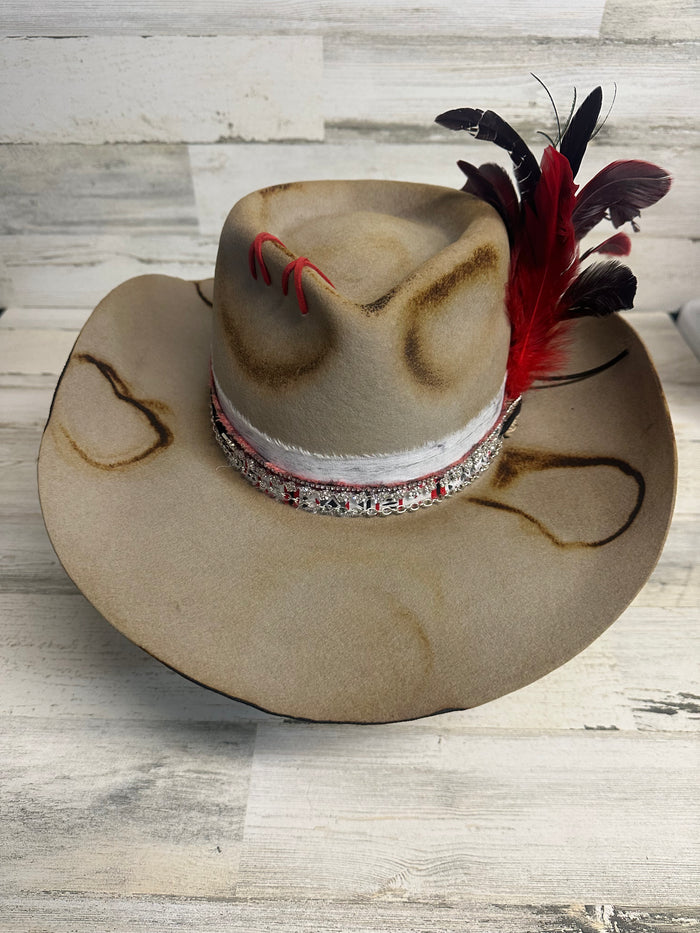 Red Dirt Wild Child Custom Cowgirl Hat  by Calamity Anne