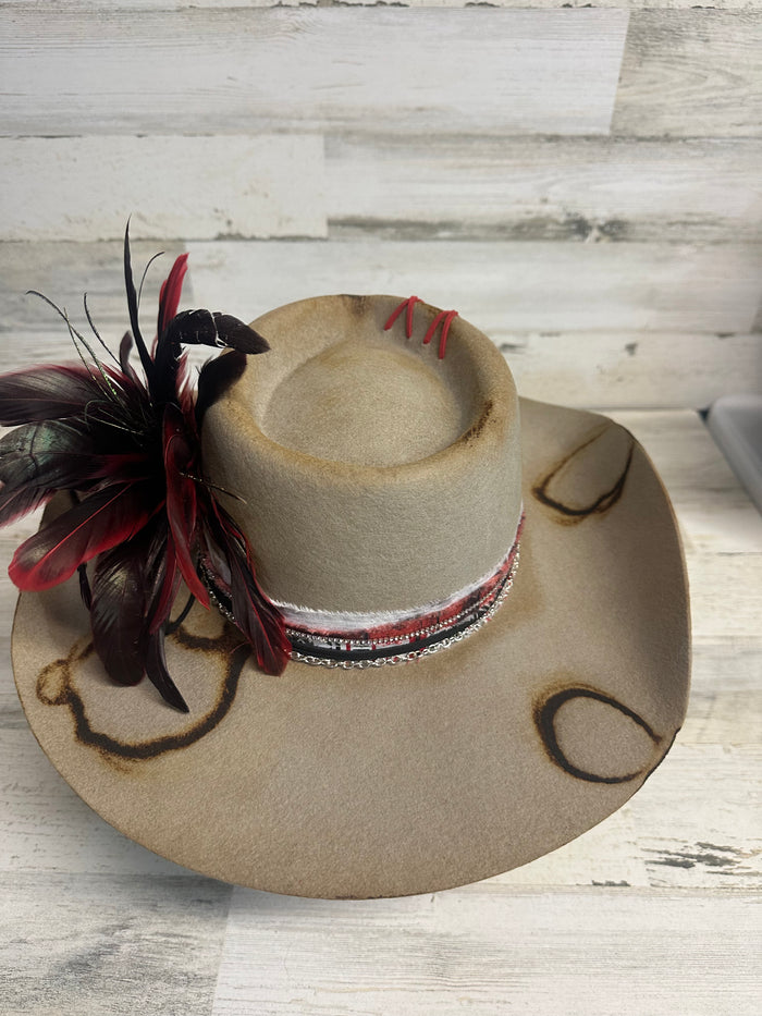 Red Dirt Wild Child Custom Cowgirl Hat  by Calamity Anne
