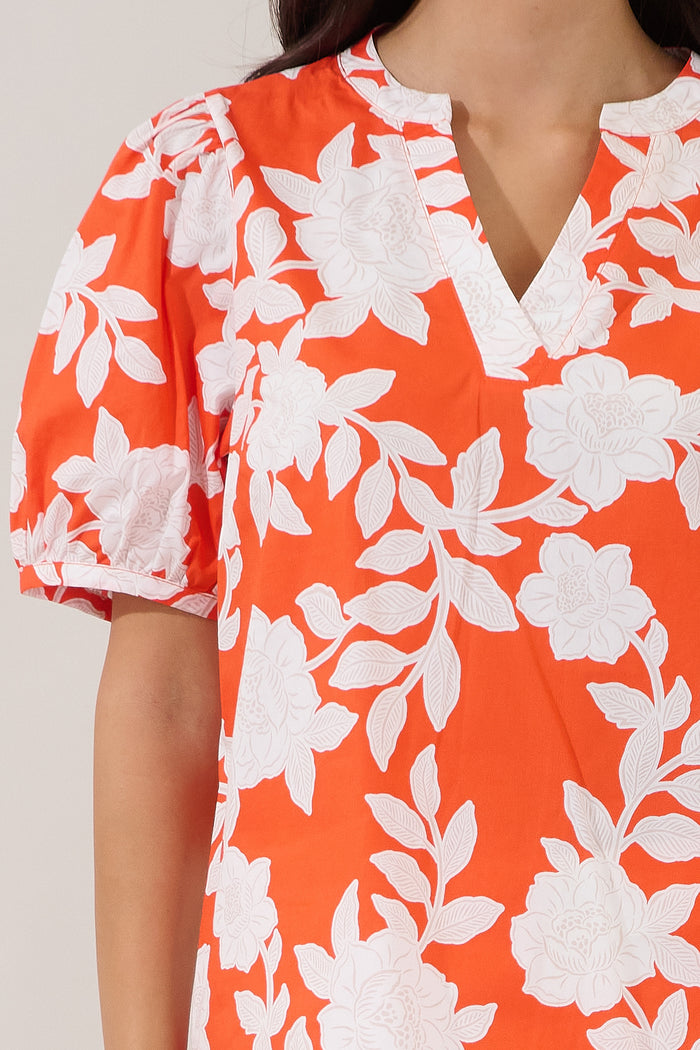 Amanda Split Neck Top Lilo Tropics