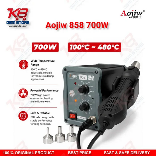 Aojiw 858 700W Hot Air Rework Station – Digital SMD BGA Desoldering Machine