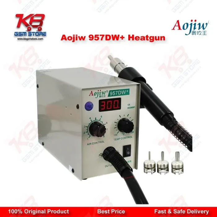 Aojiw 957DW+ Hot Air Rework Station 580W SMD BGA Heat Gun for Mobile PCB Repair