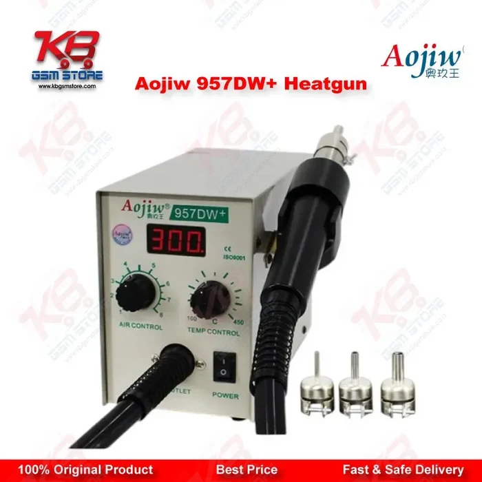 Aojiw 957DW+ Hot Air Rework Station 580W SMD BGA Heat Gun for Mobile PCB Repair