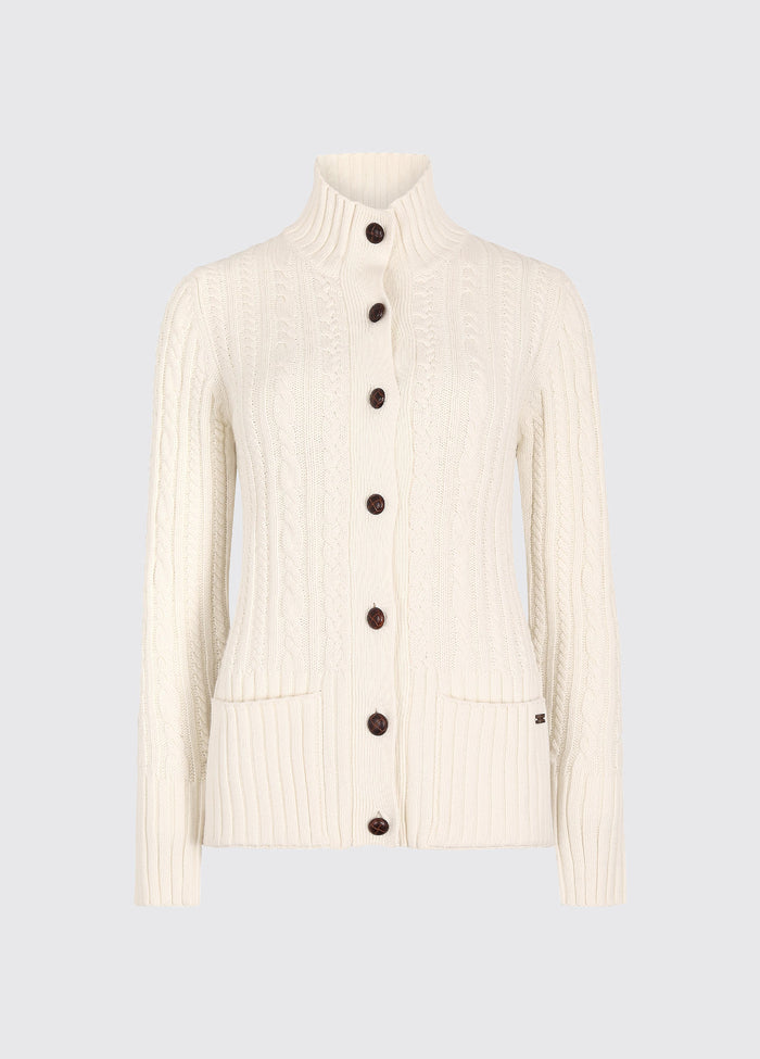 Ardrahan Women’s Fisherman Cardigan - Oyster