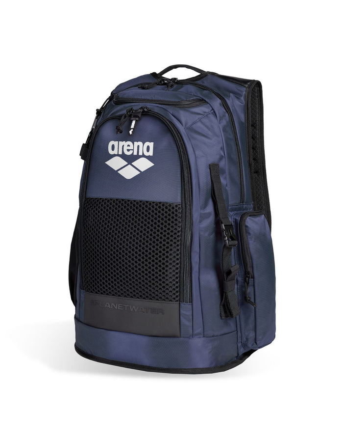 Navy blue Arena All Set Backpack 45L with wet dry compartments and padded laptop sleeve