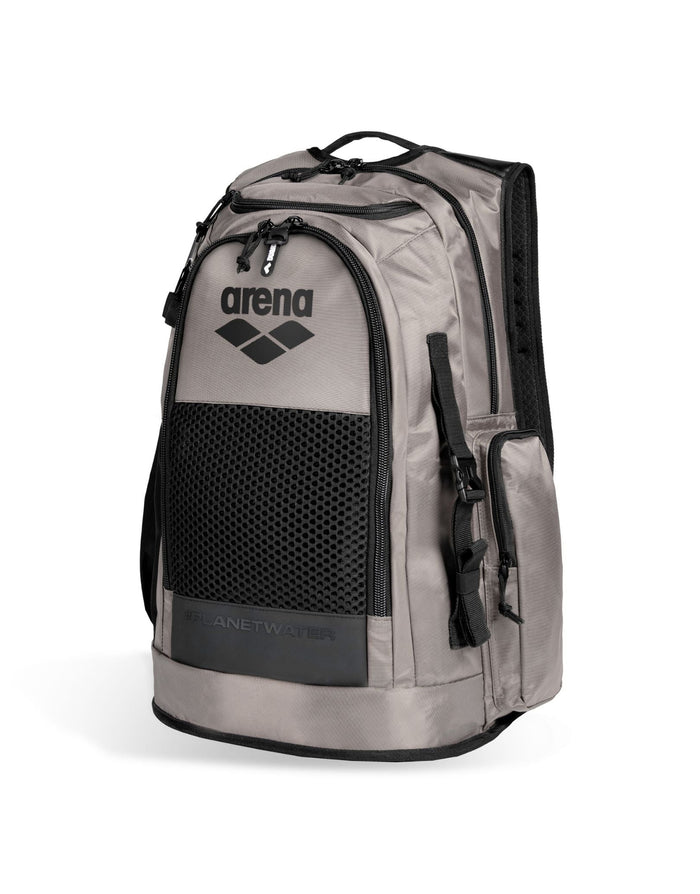 Gray Arena All Set Backpack 45L with wet dry compartments and padded laptop sleeve