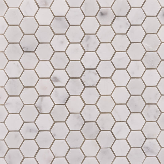 Bianco Carrara Hex Mosaic Stone TileStyle