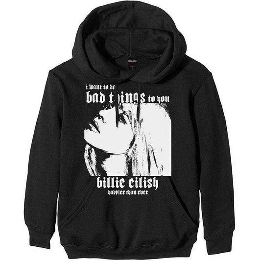 BILLIE EILISH - BAD THINGS - Pullover Hoodie Black