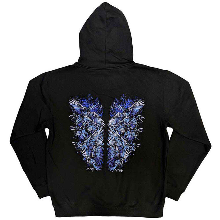 BRING ME THE HORIZON - BLUE CROW WINGS - Zipped Hoodie Black (Back Print)