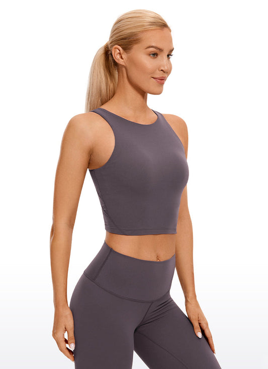 CRZ YOGA Women's Yoga Low Support Butterluxe High Neck Bra U Back Tornado