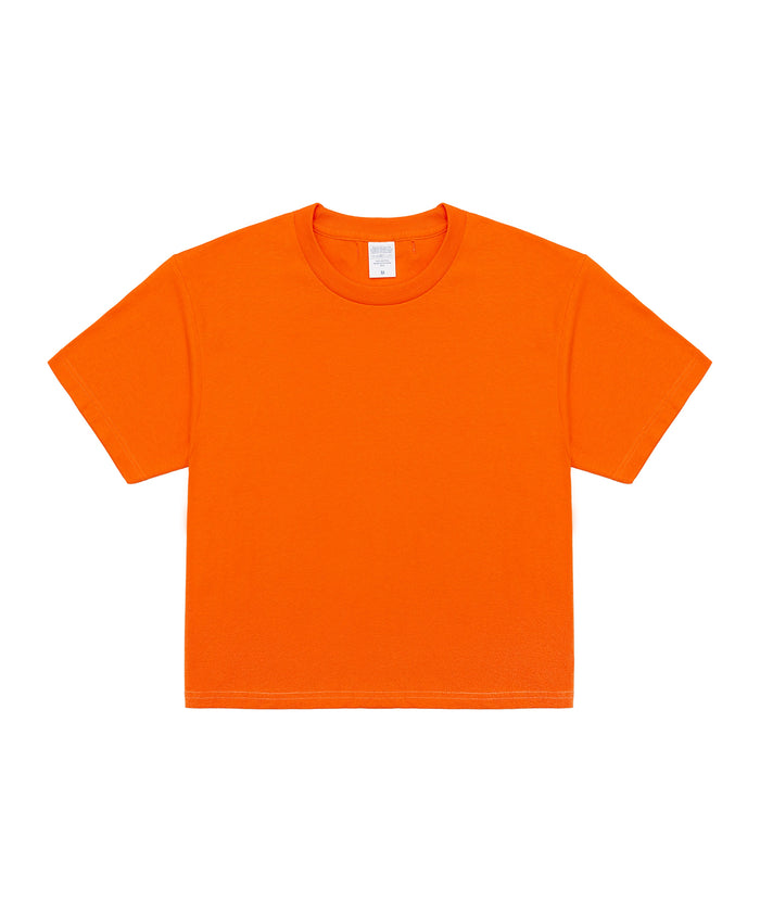 c wear メンズ クロップtシャツ オレンジ フロントビュー