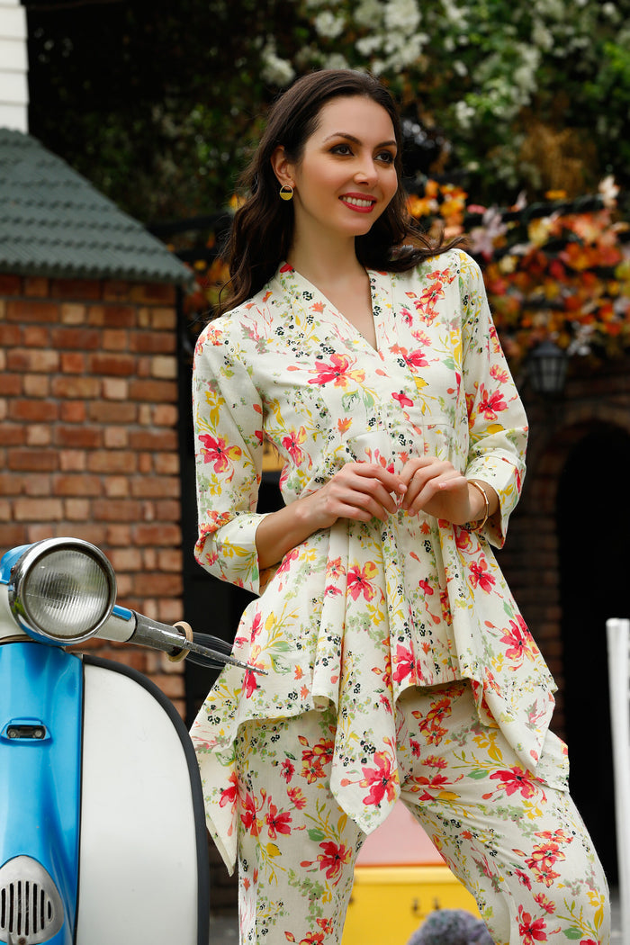 Calm Petal Haven Cotton flex Co-ord Set