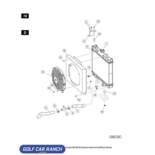 102737301 CAP RADIATOR NON PRESSURE - Diesel CLUB CAR REPAIR PART