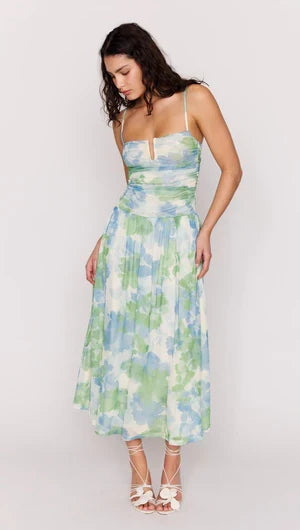 Carrie Mesh Maxi Dress - Watercolour