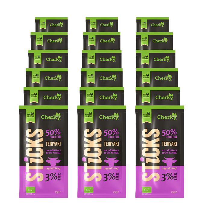 Cherky Grass Fed Beef Sticks Teriyaki 25g