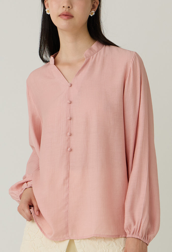 Chic Lantern Cuff Blouse