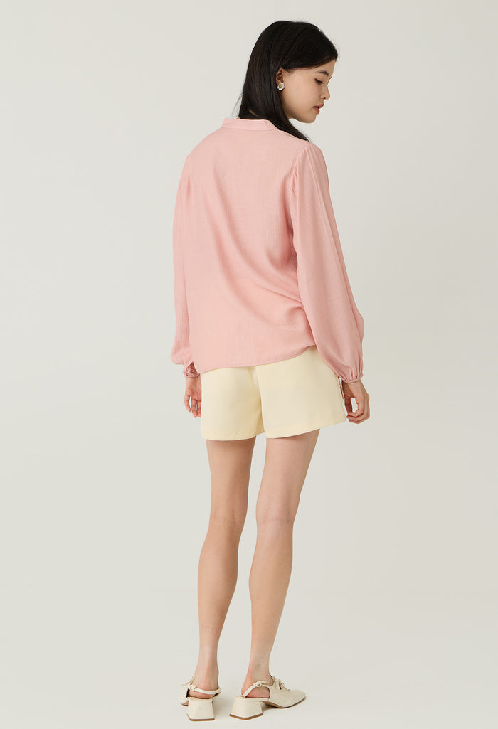Chic Lantern Cuff Blouse