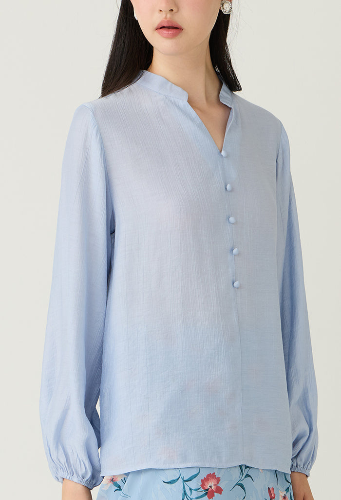 Chic Lantern Cuff Blouse