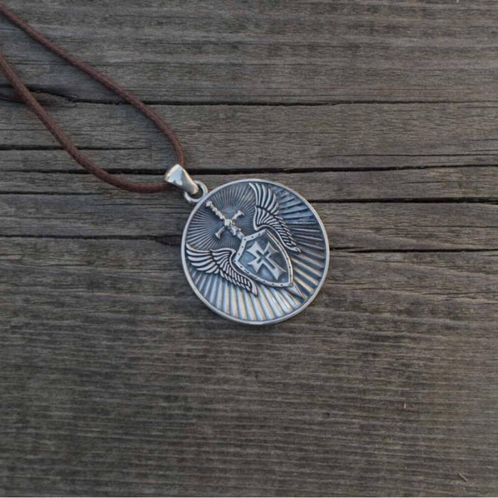 vkngjewelry Pendant Handcrafted Angel Amulet Pendant Sterling Silver Handmade Jewelry V08