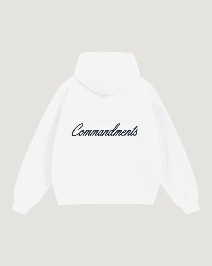 COMMANDMENTS CURSIVE LOGO HOODIE