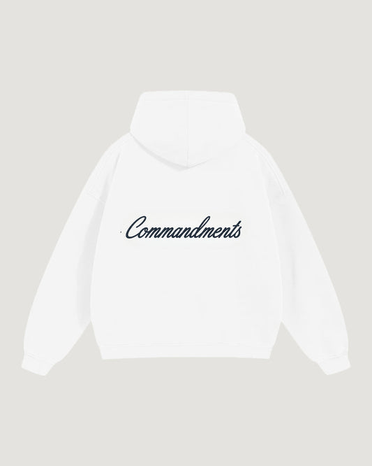 COMMANDMENTS CURSIVE LOGO HOODIE