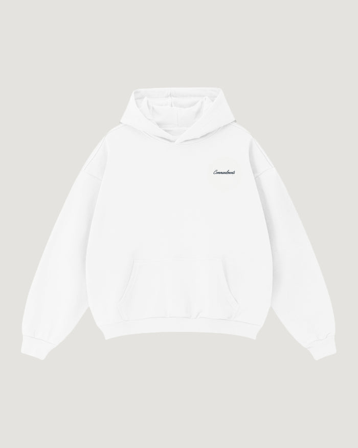 COMMANDMENTS CURSIVE LOGO HOODIE