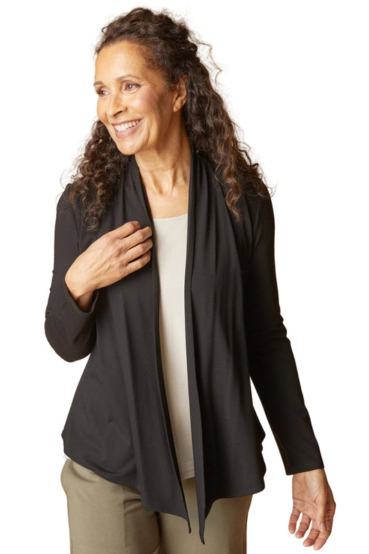 Core Travel Stretch Knit Waterfall Cardigan - 55931