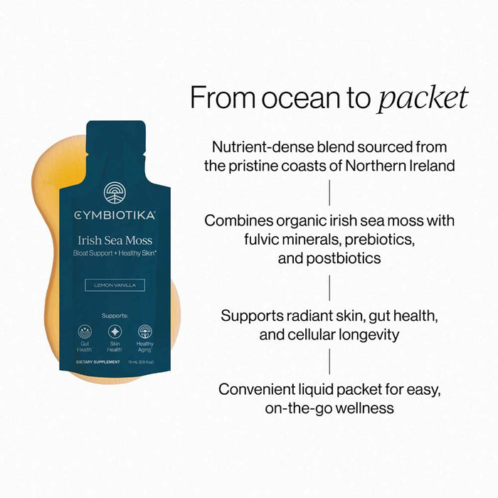 Cymbiotika Irish Sea Moss Supplement - 26 x 15ml Pouches - L'Organic