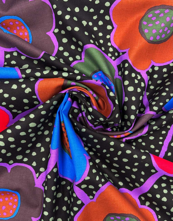 Dark Floral Connections Cotton Fabric, Kaffe Fasset Collective