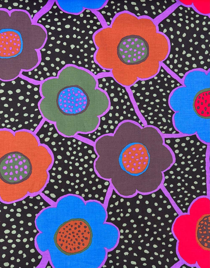Dark Floral Connections Cotton Fabric, Kaffe Fasset Collective