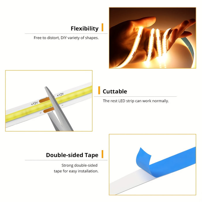 dotless LED strip showing smooth light diffusion