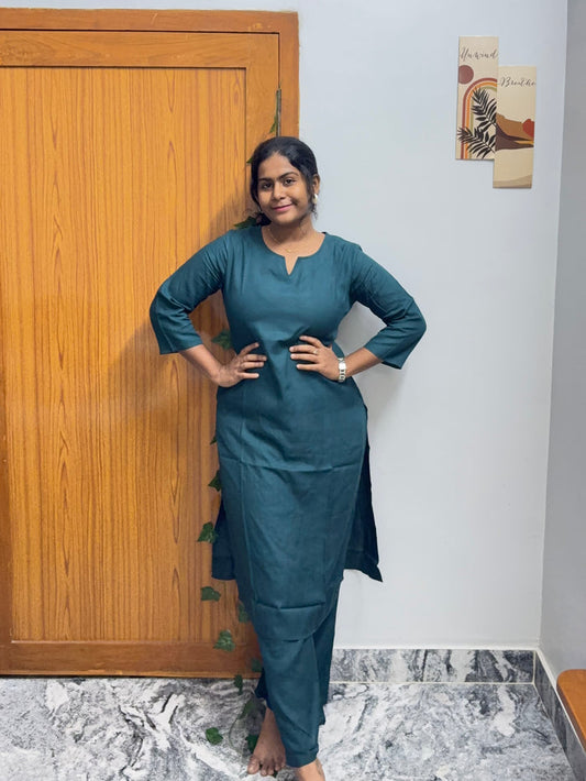 Emerold Green Plain Co-Ord set