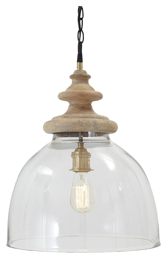Farica L000138 Transparent Glass Pendant Light 1CN
