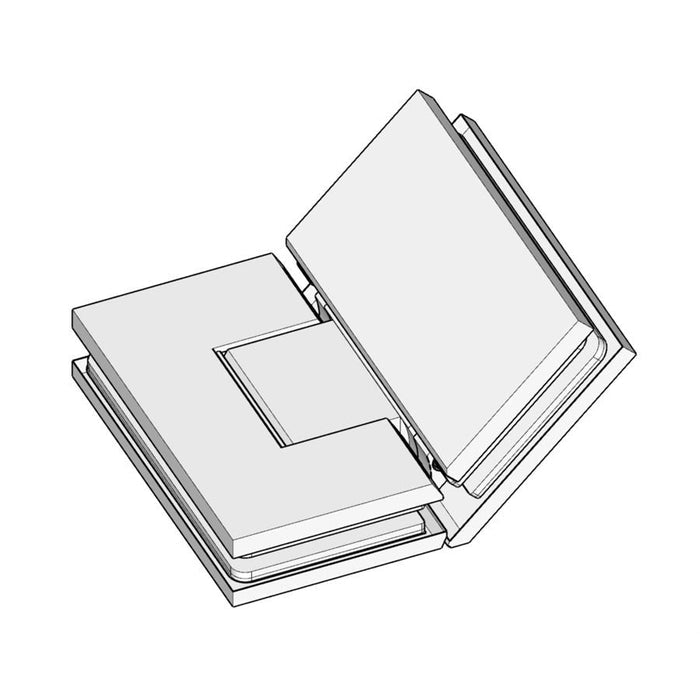 Forge Frameless Shower Hinge Heavy Duty Adjustable Glass to Glass 135 Degrees - Antique Brass - Image 1