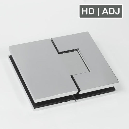 Forge Frameless Shower Hinge Heavy Duty Adjustable Glass to Glass 180 Degrees - Chrome - Image 1