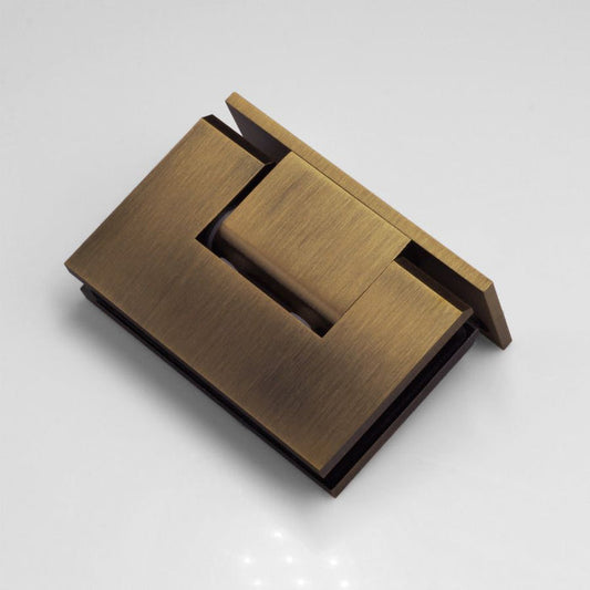 FORGE Shower Hinge Glass to Wall L-Shape 90 Degrees - Antique Brass - Image 1