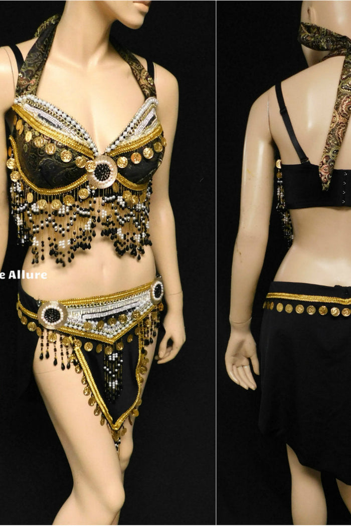 Gypsy Dark Moon Fox Inspired Bra and Skirt Costume Cosplay Dance Rave Festival Halloween