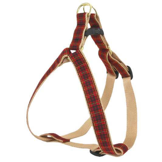 RED-PLAID-DOG-HARNESS