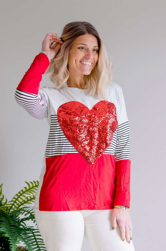 Heartfelt Colorblock Long Sleeve